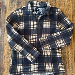 Powder River Outfitters Men's Plaid Fleece Jacket - Black and Cream